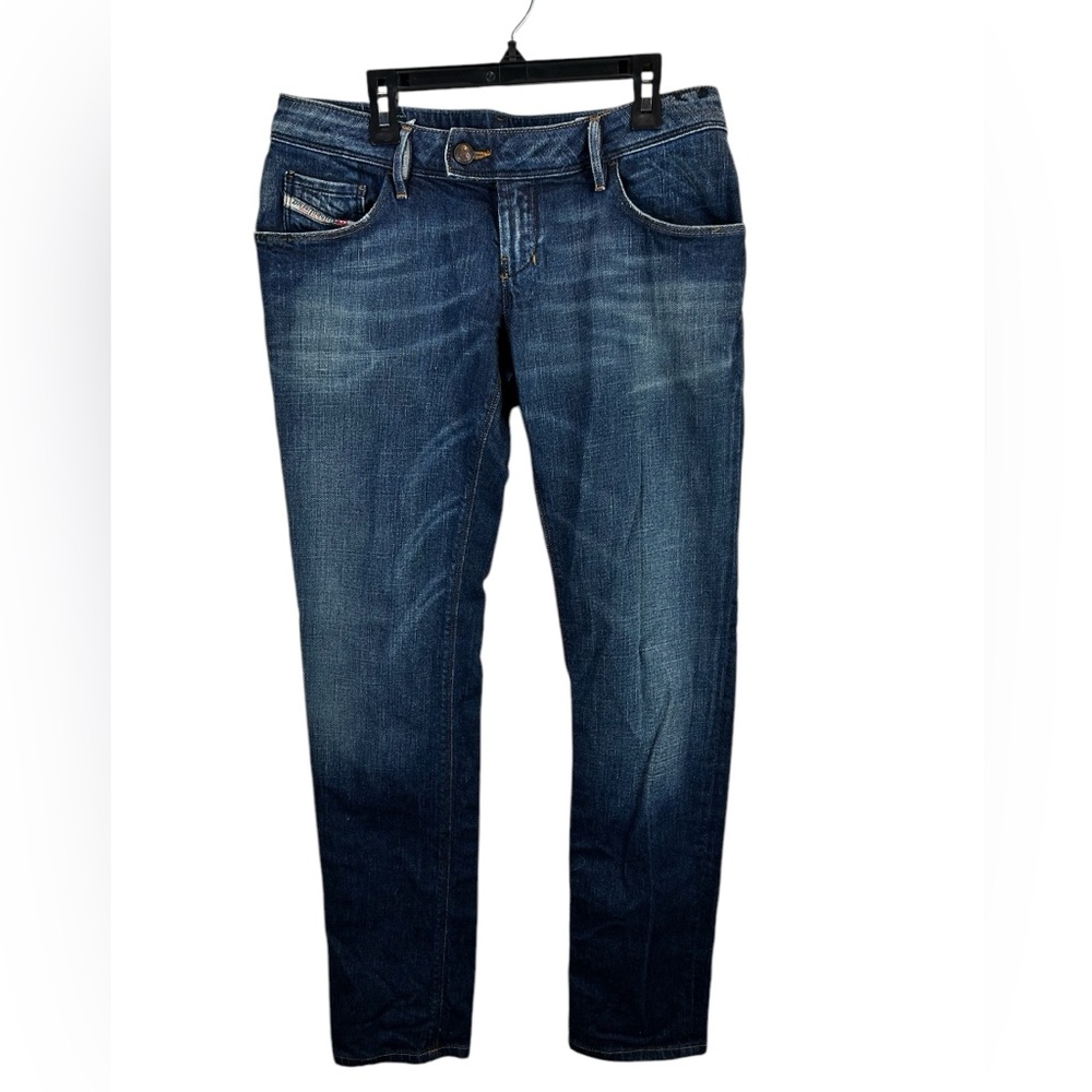 DIESEL INDUSTRY Nevy Womens Skinny Fit Denim Blue Jeans Measures 29 X 32”